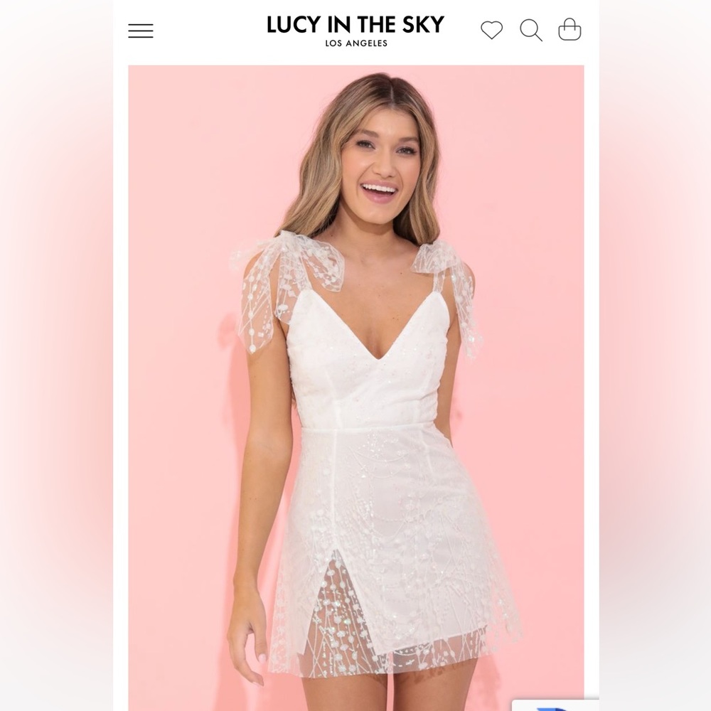 White Sequin - Tia A-Line Dress - Lucy in the Sky NWT